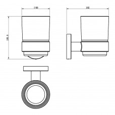 Стакан с подставкой Devit Flow DFL21010401GM, цвет Gun Metal PVD Стакан с подставкой Devit Flow DFL21010401GM, цвет Gun Metal PVD