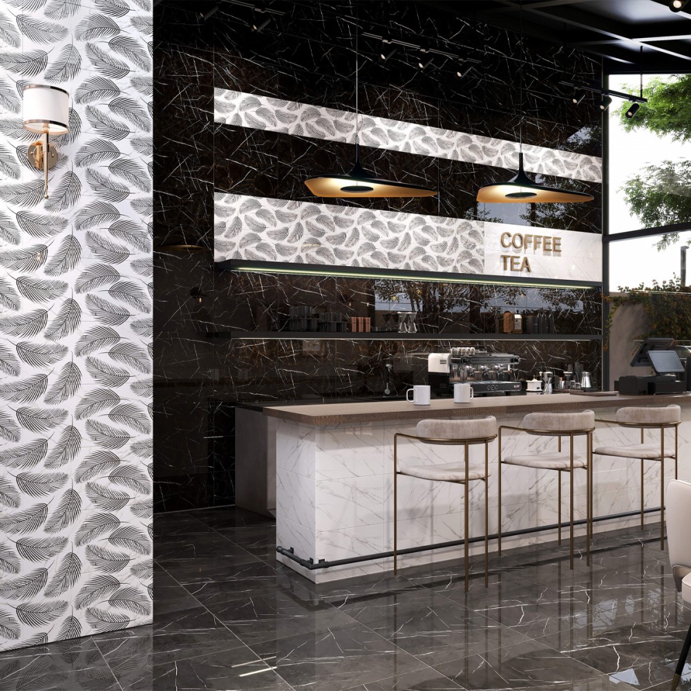 Плитка Golden Tile Nero E Bianco Белый NB0051 30х60 см