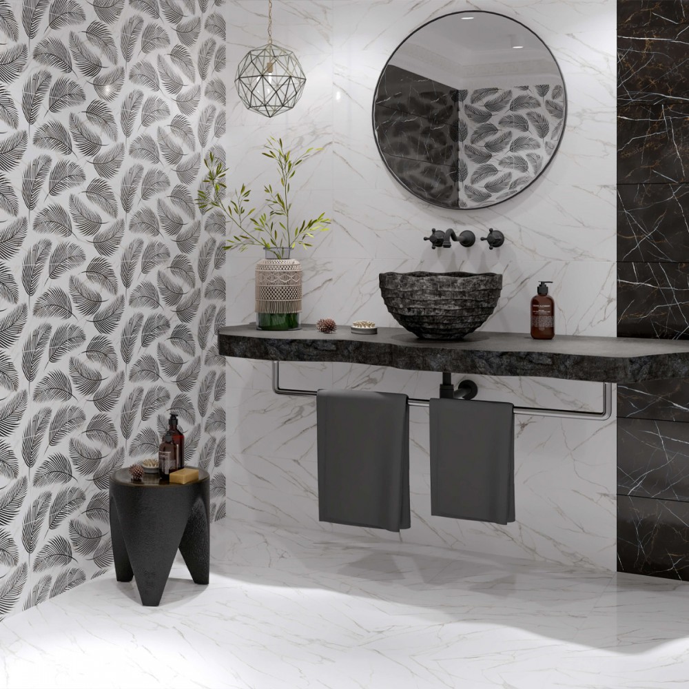 Плитка Golden Tile Nero E Bianco Белый NB0051 30х60 см