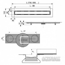 Душевой канал TECE Drainline 650900 900 мм