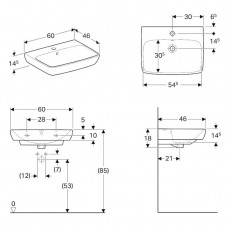 Раковина Geberit Selnova Square 500.300.01.7 60 см Раковина Geberit Selnova Square 500.300.01.7 60 см