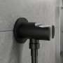 Шланговое подключение Devit Flow D113100000010MB с держателем ручного душа, черный матовый