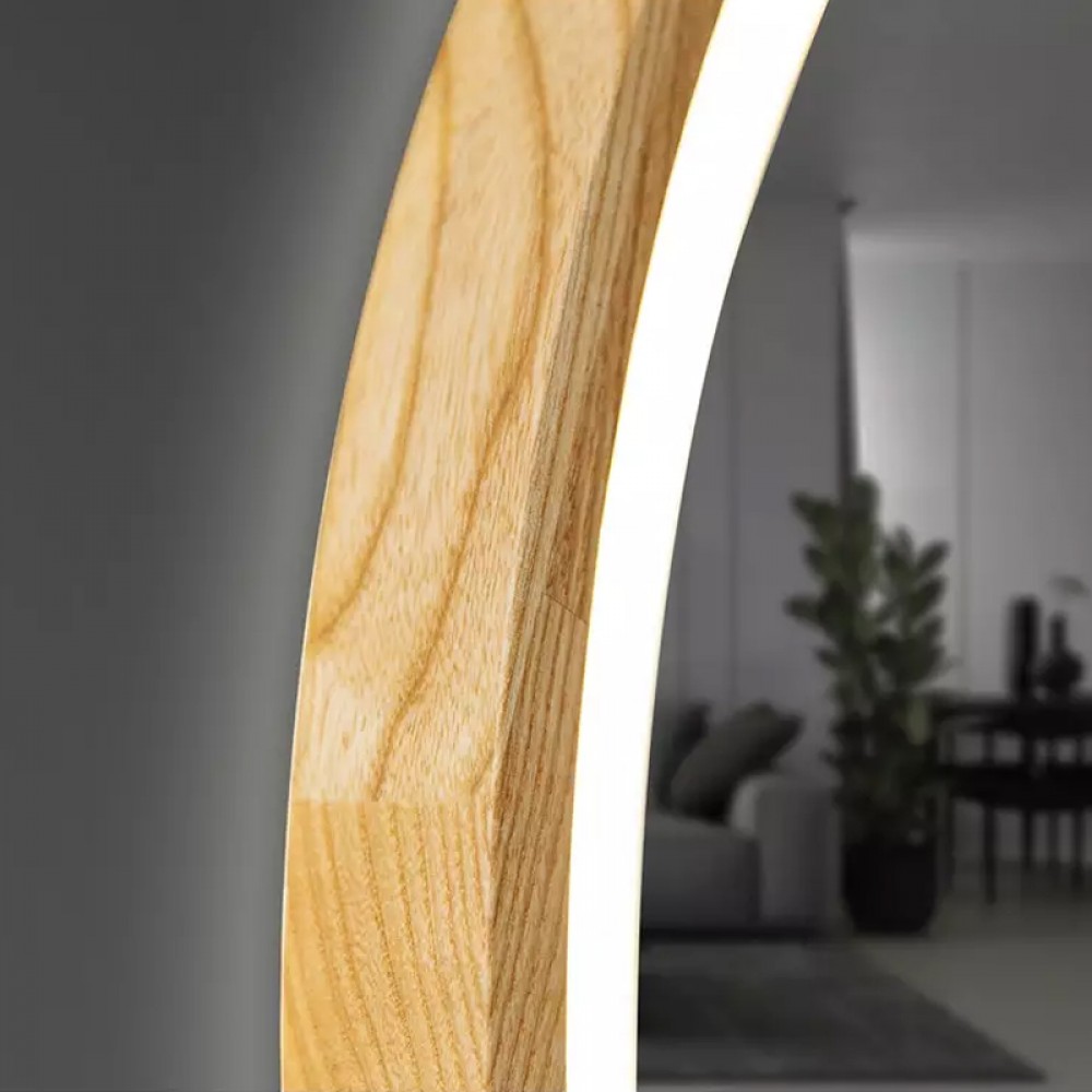 Зеркало Luxury Wood Perfection Slim с подсветкой LED, дуб натуральный, сенсорная кнопка-димер, 650х650мм