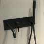 Смеситель скрытого монтажа для ванны Paffoni LIGHT LIG001NO с душевым набором, черный
