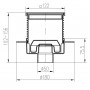 Двухкорпусный трап MCH 420 XL с вертикальным подключением DN50, h 102-156мм, квадратная решетка из нержавеющей стали