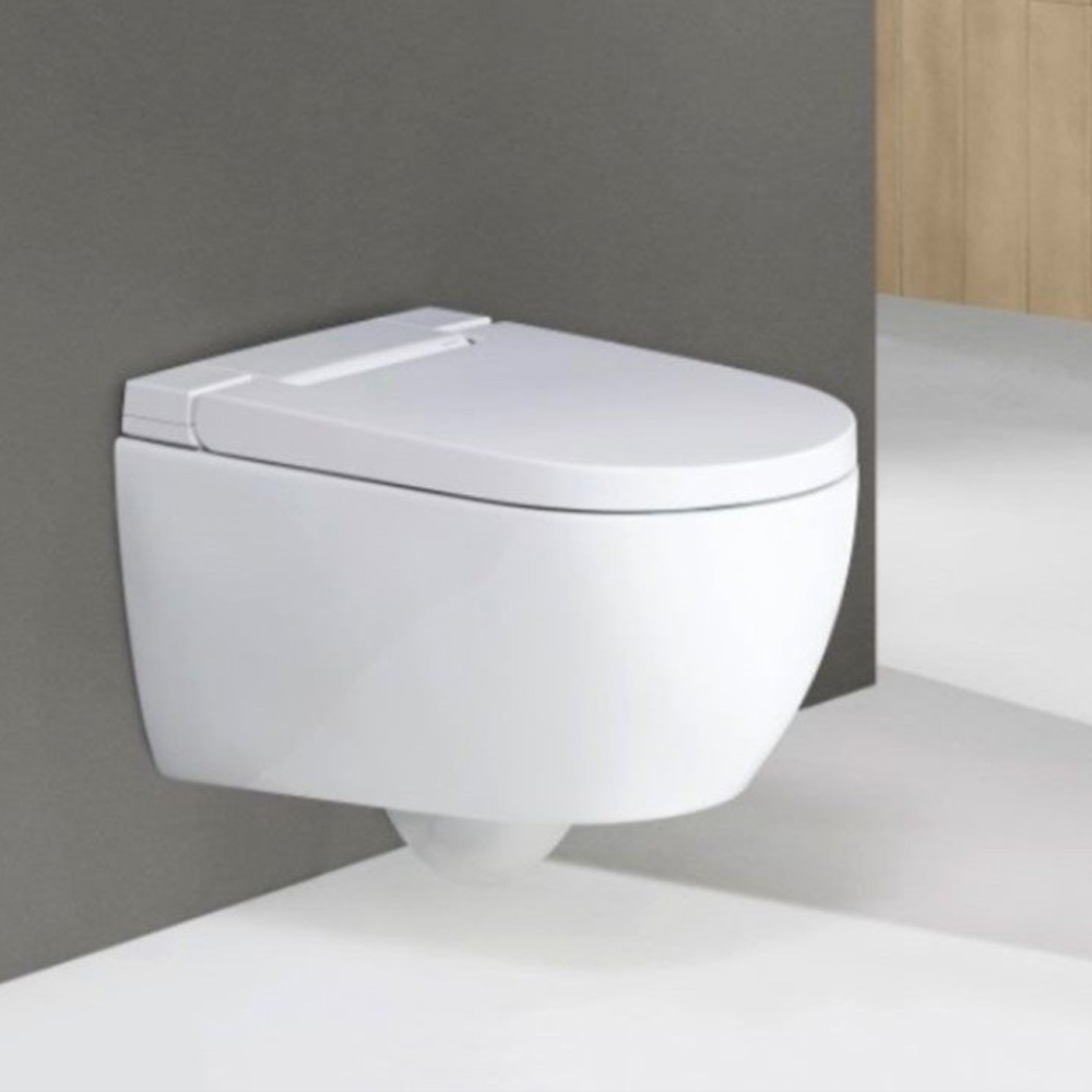 Унитаз-биде подвесной Geberit AquaClean Alba 146.350.01.1, KeraTect, накладка белая