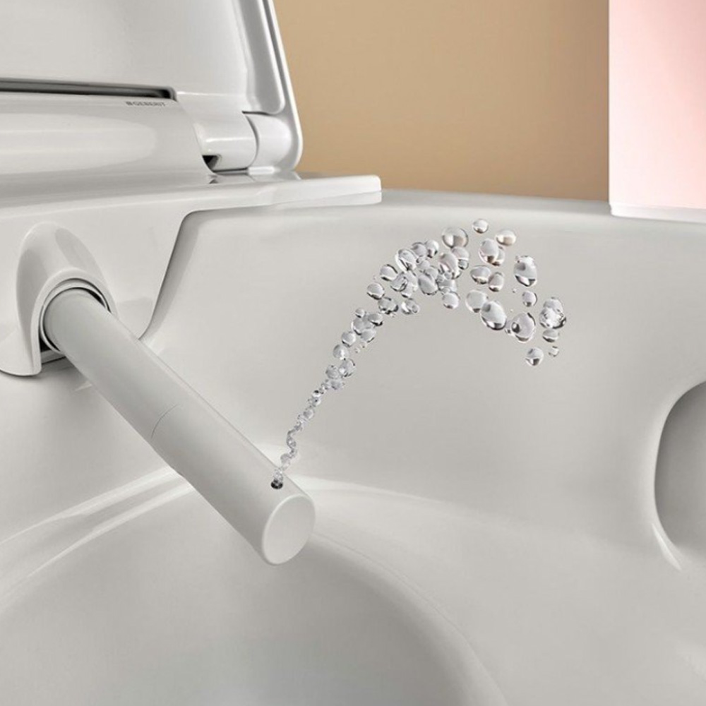 Унитаз-биде подвесной Geberit AquaClean Alba 146.350.01.1, KeraTect, накладка белая