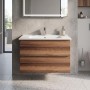 Тумба Creavit Alinda AD0080.10.VV 80 см с раковиной SU, Walnut (грецкий орех)