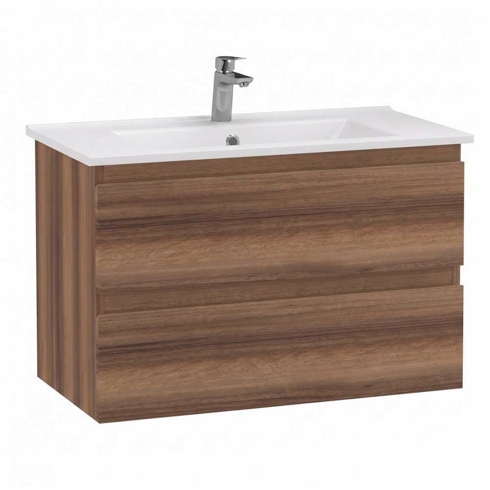 Тумба Creavit Alinda AD0080.10.VV 80 см с раковиной SU, Walnut (грецкий орех)