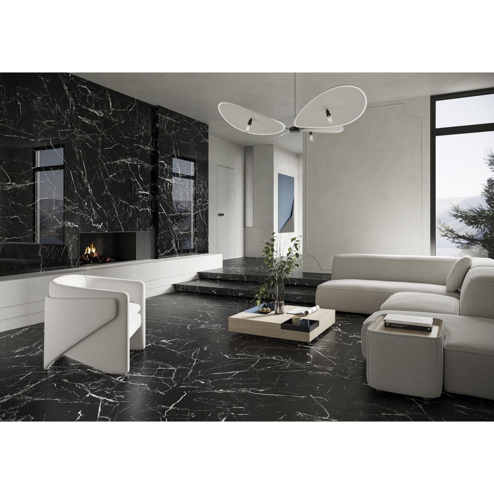 Керамогранит Cerrad Gres Marmo Marroc Black Rect 79,7х159,7 см