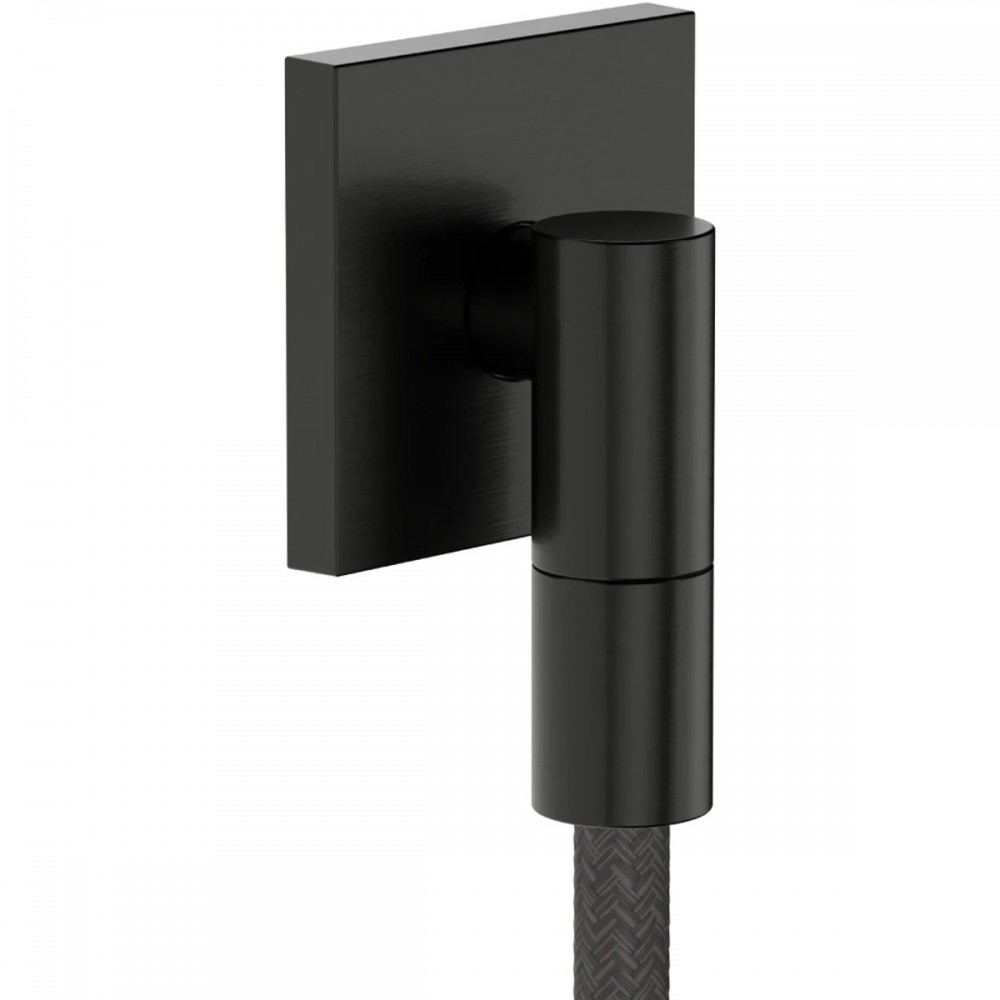 Шланговое подключение Hansgrohe FixFit Fine E 28883340 с обратным клапаном, черный хром брашированный