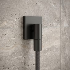 Шланговое подключение Hansgrohe FixFit Fine E 28883340 с обратным клапаном, черный хром брашированный