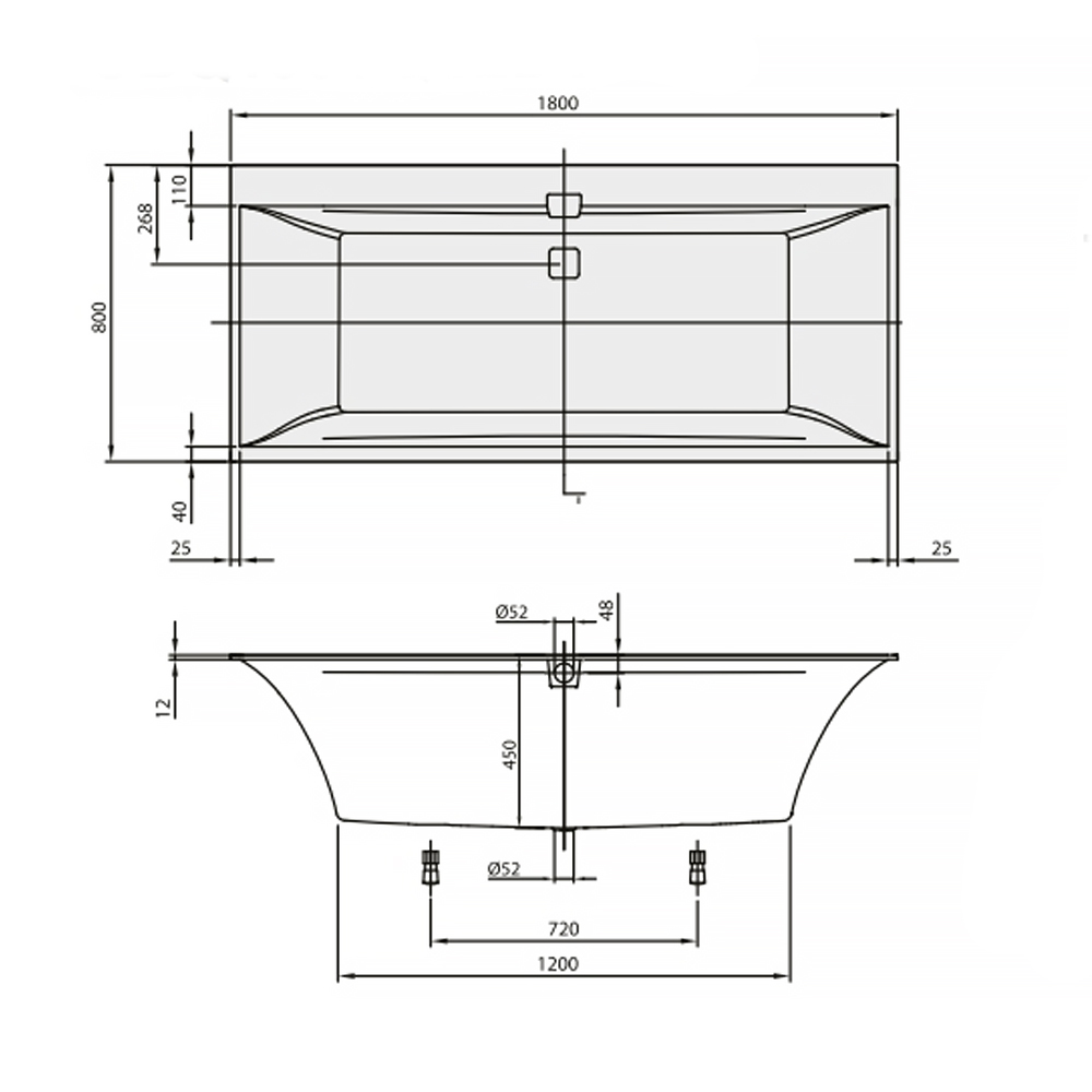 Квариловая ванна Villeroy&Boch Squaro uBQ180SQE2DV-01 180х80см
