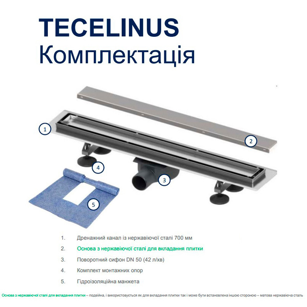 Душевой канал TECE Linus 15103099 900 мм