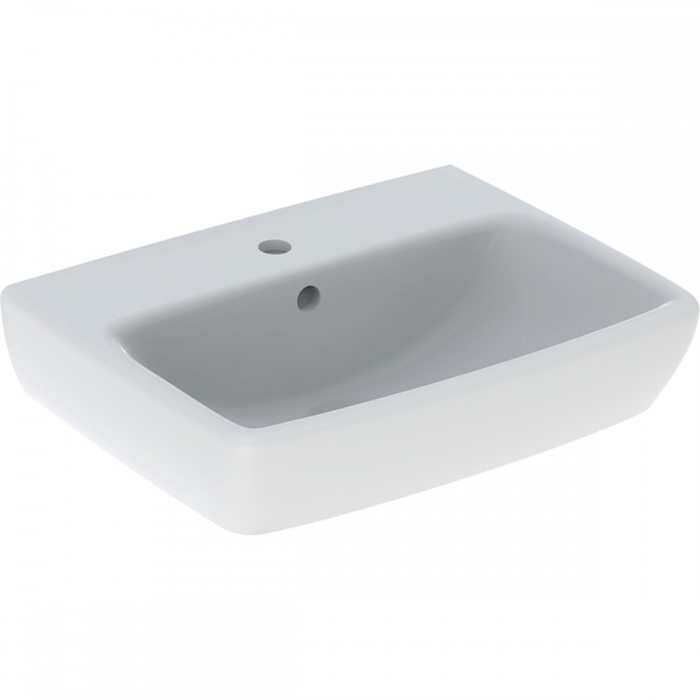 Раковина Geberit Selnova Square 500.322.01.7 45 см, отв. под смес. по центру, цвет белый глянец