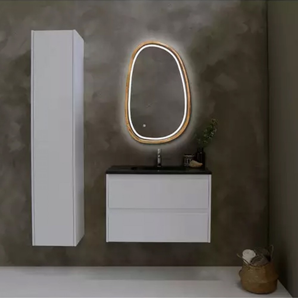 Зеркало ассиметричное Luxury Wood Dali с комбинированной LED подсветкой, дуб натуральный, 550х850мм