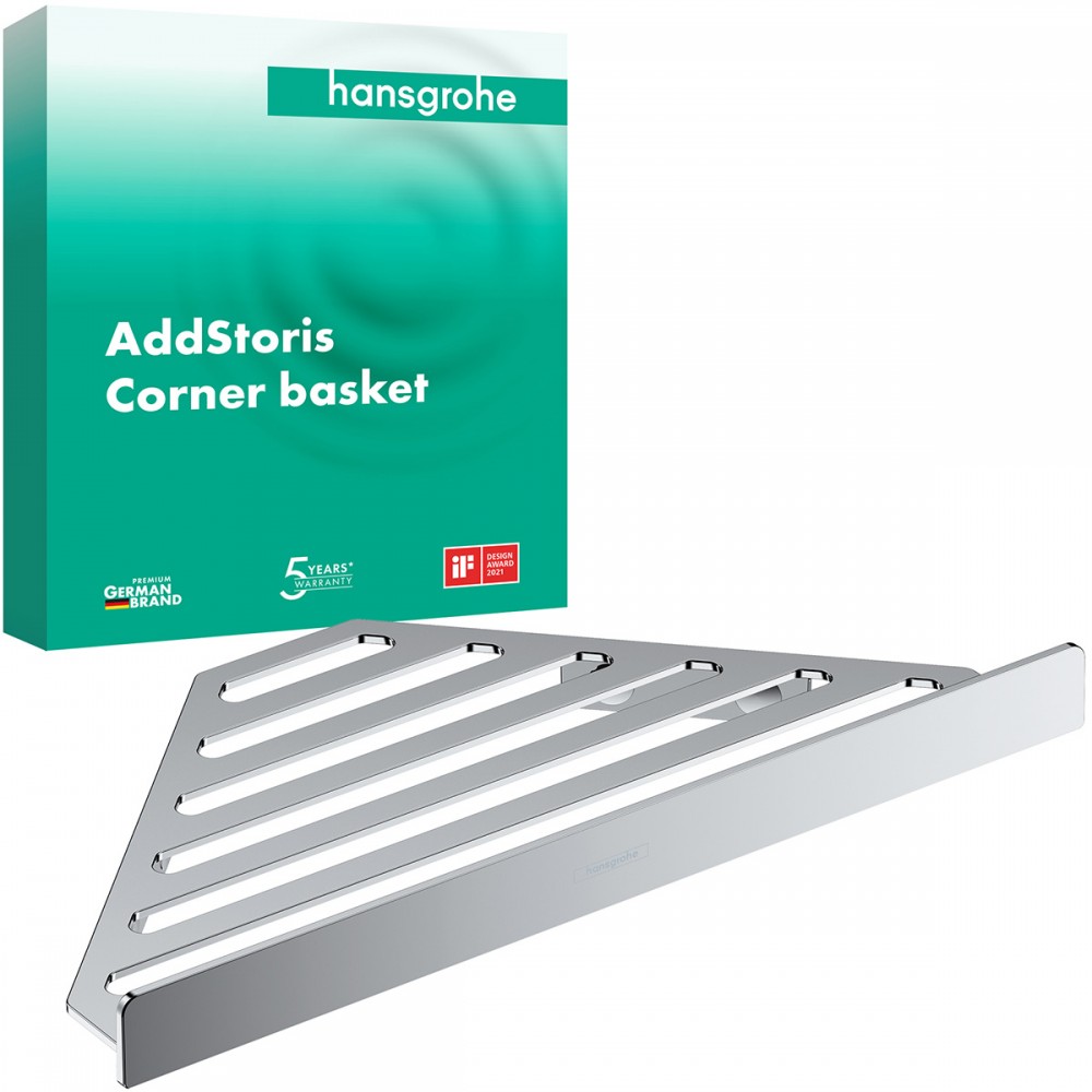 Полка металлическая Hansgrohe AddStoris 41741000 угловая, хром