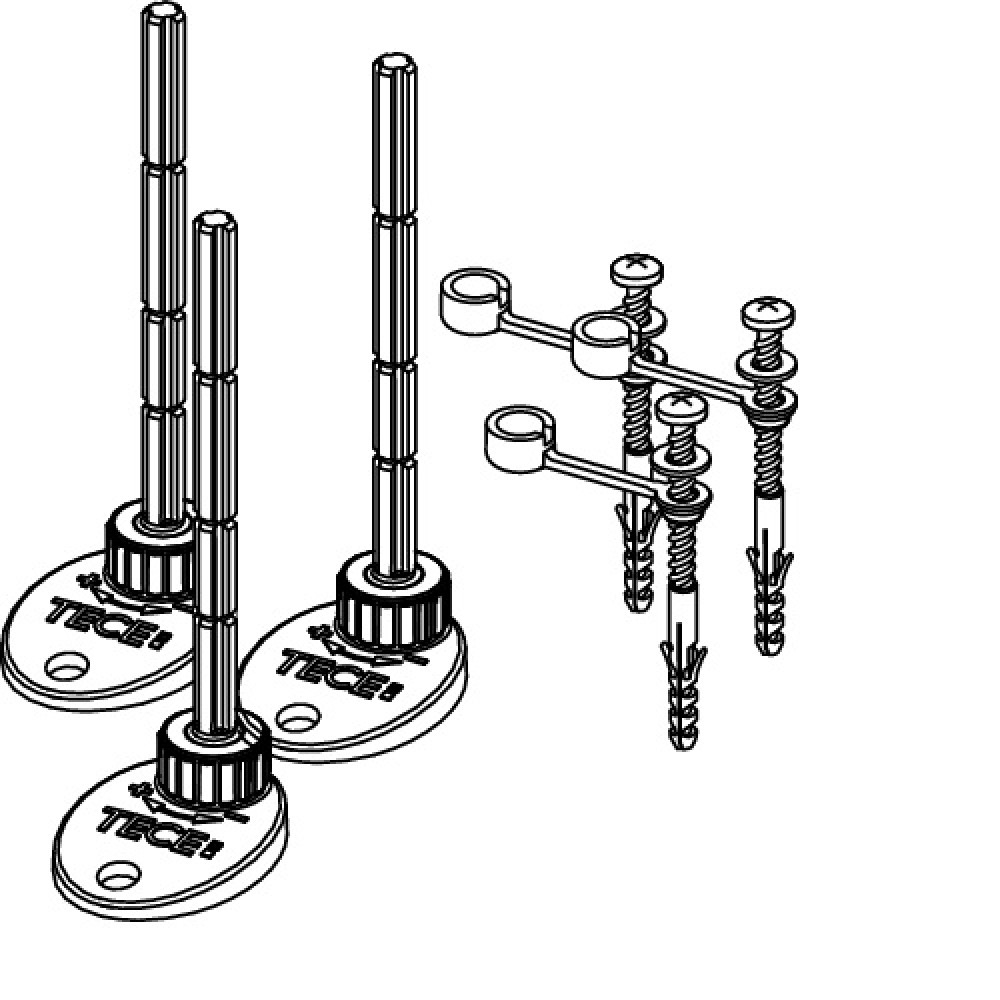 Комплект опор для сифонов Tece Drainprofile 674000 65-164 (95-194) мм для монтажа канала