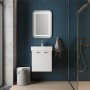 Тумба Devit Flow 484050W 50 см с умывальником и ручками, белый матовый