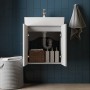 Тумба Devit Flow 484050W 50 см с умывальником и ручками, белый матовый