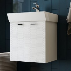 Тумба Devit Flow 484050W 50 см с умывальником и ручками, белый матовый Тумба Devit Flow 484050W 50 см с умывальником и ручками, белый матовый