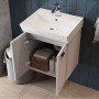 Тумба Devit Flow 484050W 50 см с умывальником и ручками, белый матовый
