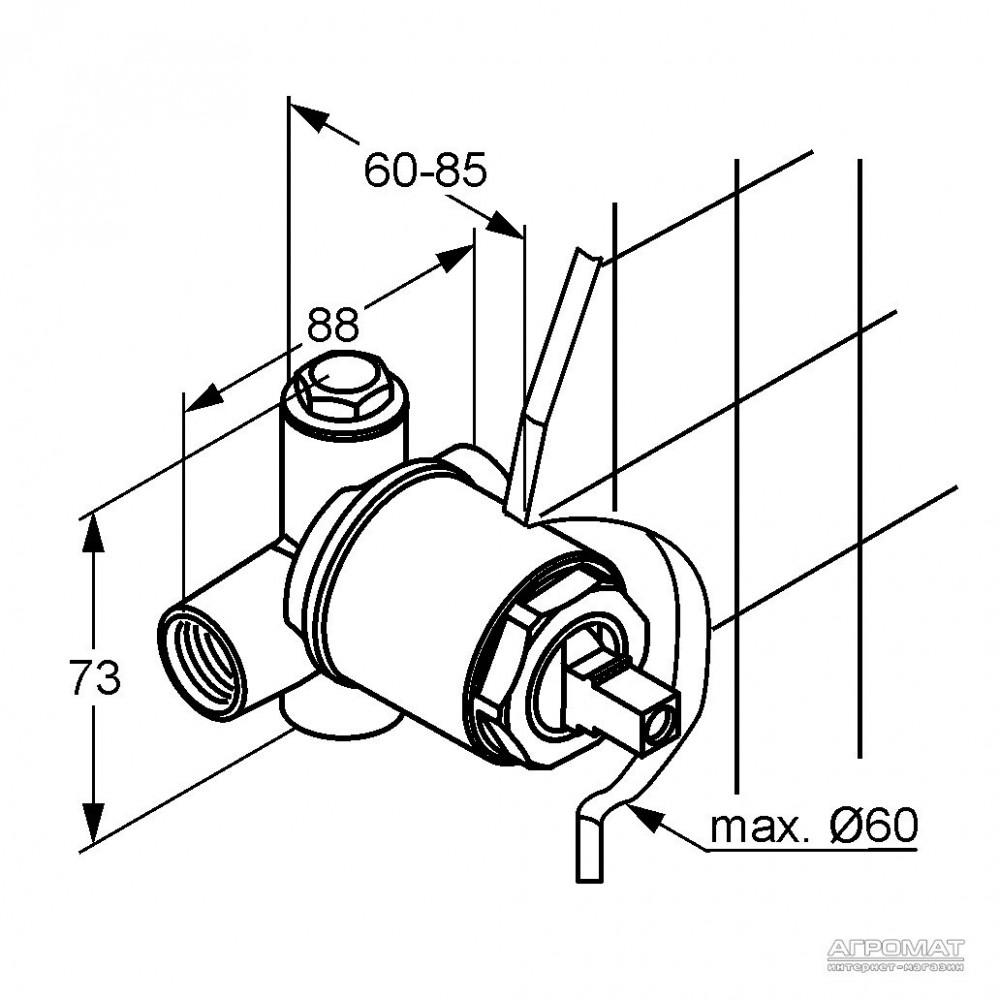 Внутренняя часть смесителя для душа Kludi Bozz 38826