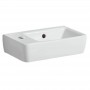 Раковина Geberit Selnova Compact 501.518.00.7 с сокращенным вылетом 40см, отверстие для смесителя слева, белый глянец