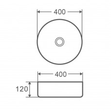 Раковина Devit Flow DFL3270100MB 40 см на стільницю, чорна матова
