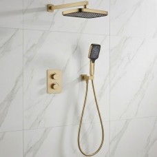 Душевая система скрытого монтажа Devit Flow D117125011221BG с термостатом, brushed golg
