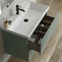 Тумба Royo Vora 131775+126225 подвесная 100 см Mineral Green с раковиной Enzo