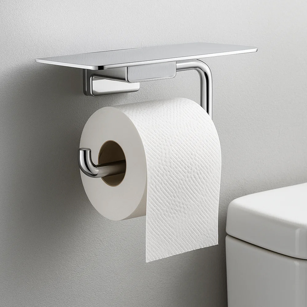 Держатель туалетной бумаги с полочкой Hansgrohe 41772000 хром