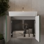 Тумба Devit Flow 484060E 60 см с умывальником и ручками, изумрудный матовый
