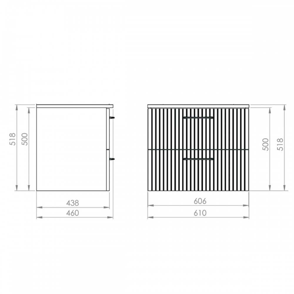 Тумба Creavit E10 E10.LD065.2CK.GRI 65 см с раковиной Erine, серый