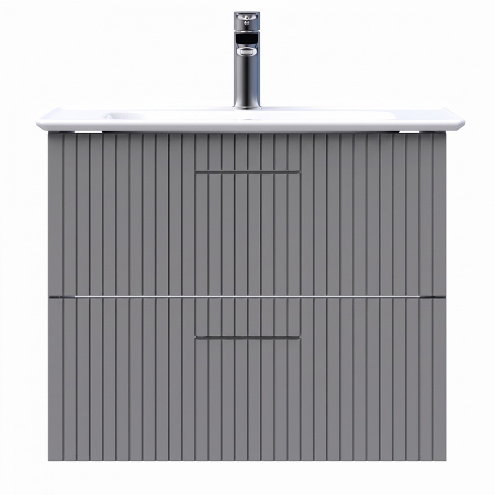 Тумба Creavit E10 E10.LD065.2CK.GRI 65 см с раковиной Erine, серый