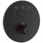 Смеситель скрытого монтажа для ванны/душа Devit Flow D114134010011BM на 3 потребителя с термостатом, черный матовый