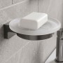 Мыльница Hansgrohe AddStoris S 41766340 с держателем, черный хром брашированный