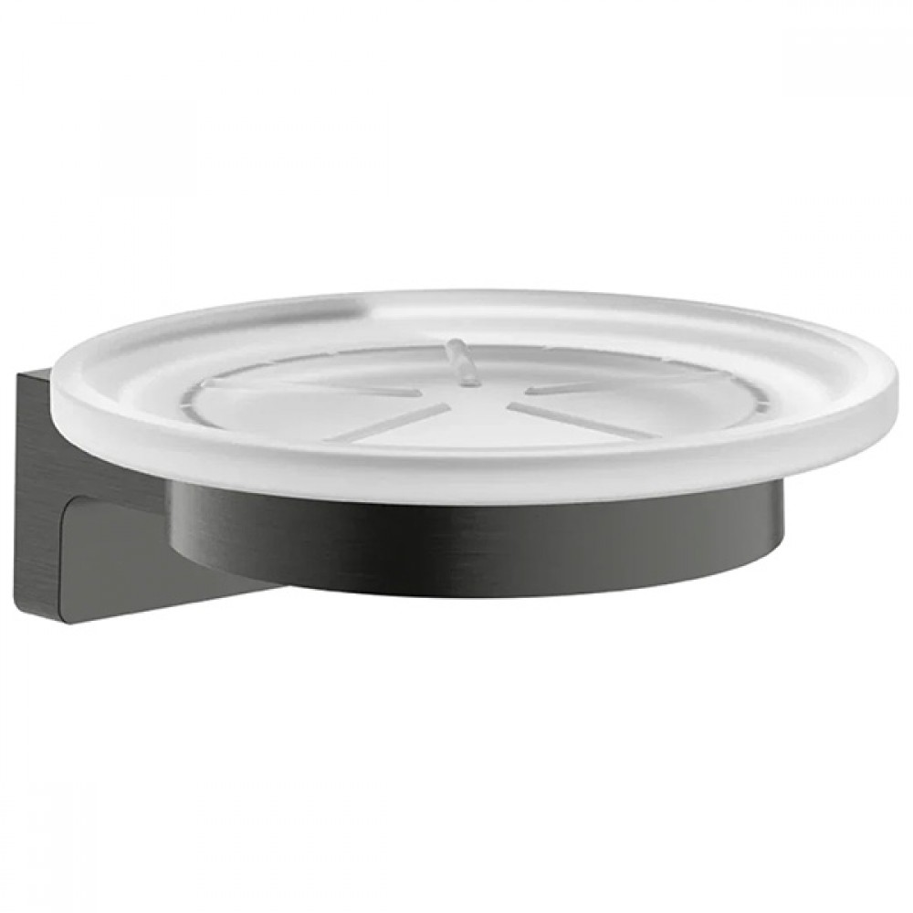 Мыльница Hansgrohe AddStoris S 41766340 с держателем, черный хром брашированный