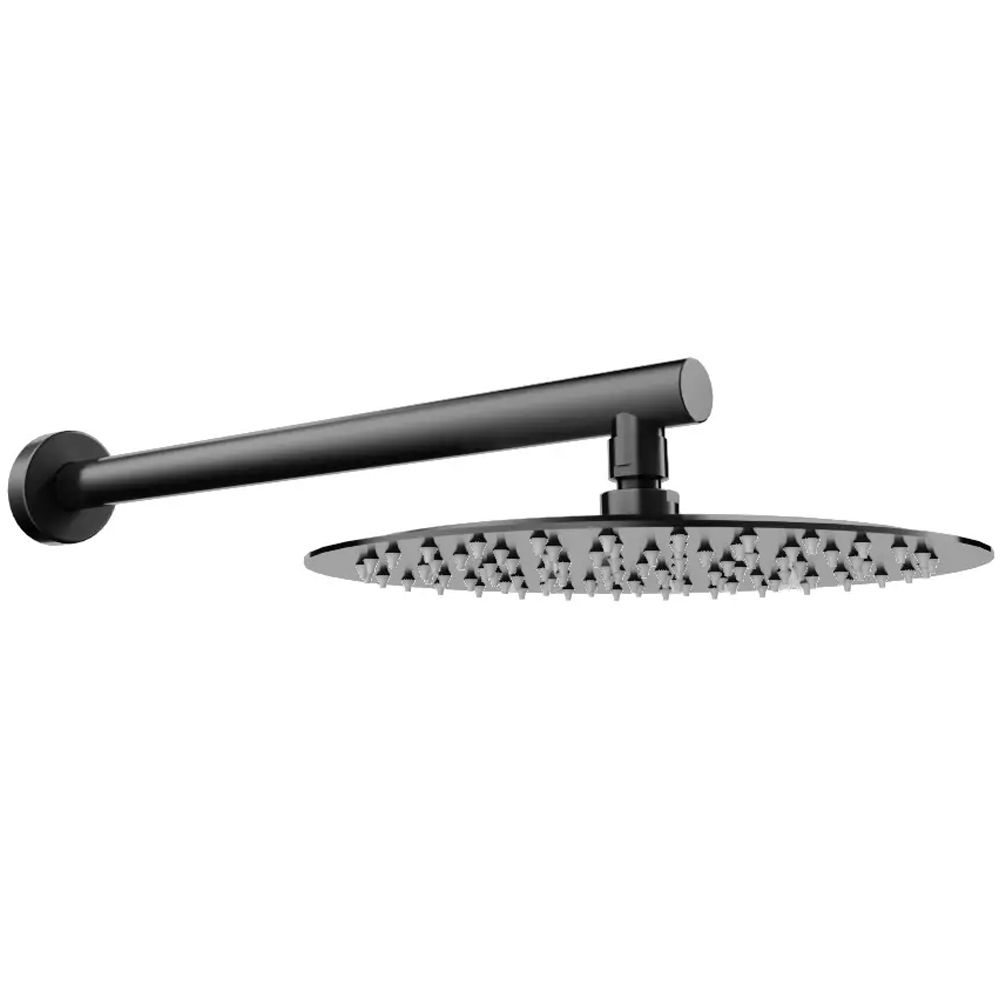 Верхняя душевая лейка Devit Flow D113000000110GM, d=250 мм с кронштейном, цвет gun metal