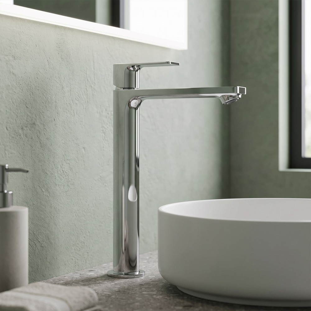 Смеситель для раковины Hansgrohe Rebris E 72591000 240 CoolStart EcoSmart+ с донным клапаном