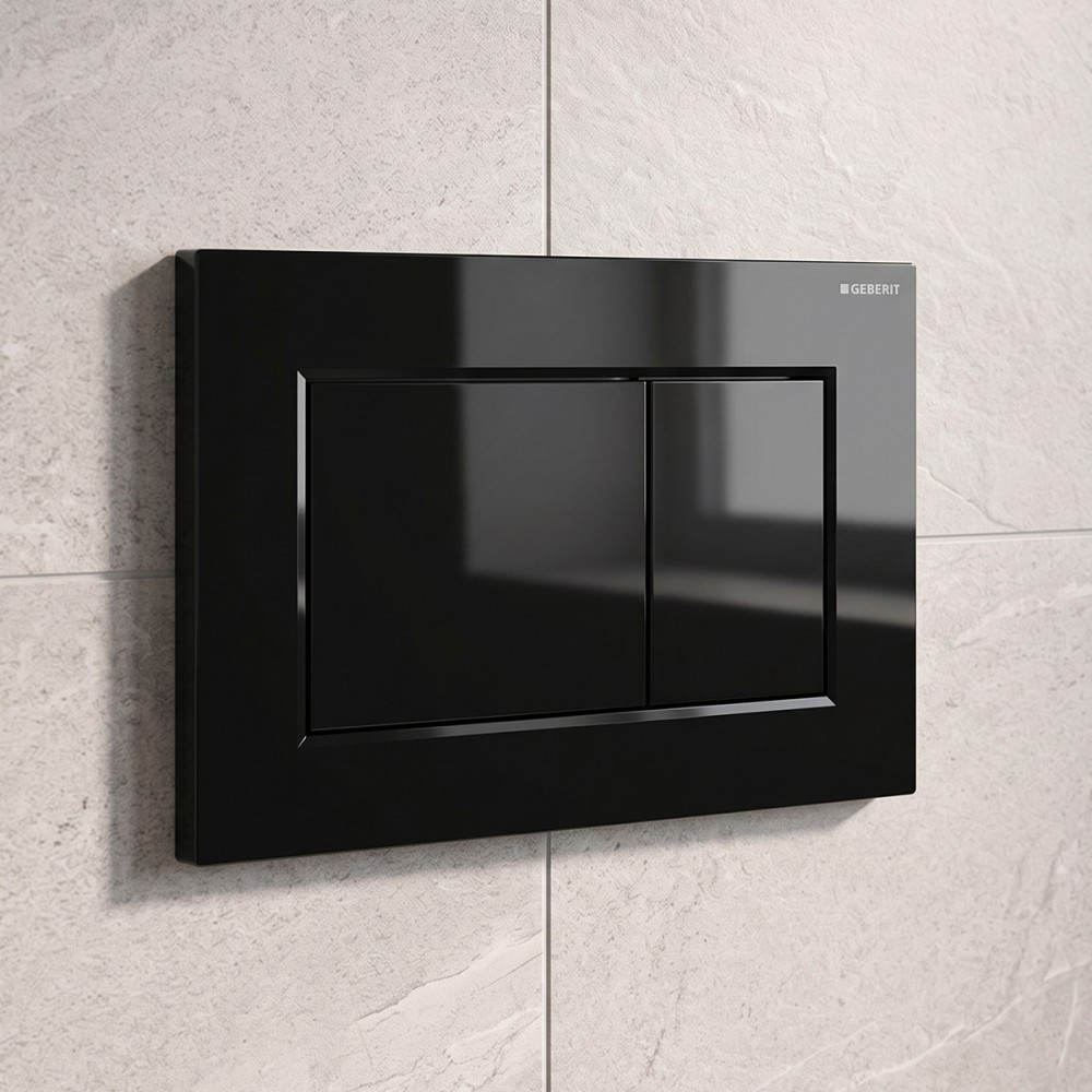 Клавиша смыва Geberit Sigma01 square 115.660.DW.1 черный глянец