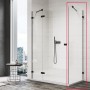 Боковая стенка под углом 90° Ronal Annea ANTW09000607 с L-креплением, черный мат / прозрачное стекло