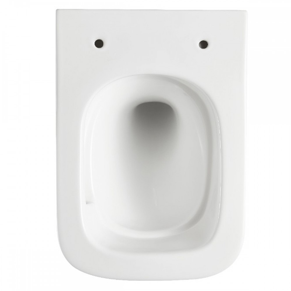 Унитаз подвесной Devit Flow square DFL0520111W безободковый с крышкой soft-close и Vortex Flush, белый глянец