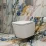 Унитаз подвесной Devit Flow square DFL0520111W безободковый с крышкой soft-close и Vortex Flush, белый глянец