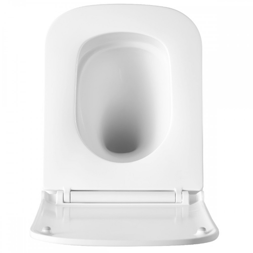 Унитаз подвесной Devit Flow square DFL0520111W безободковый с крышкой soft-close и Vortex Flush, белый глянец