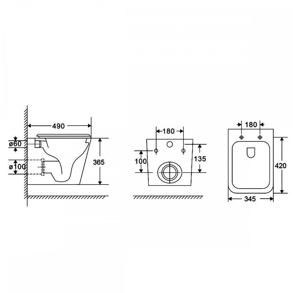Унитаз подвесной Devit Flow square DFL0520111W безободковый с крышкой soft-close и Vortex Flush, белый глянец