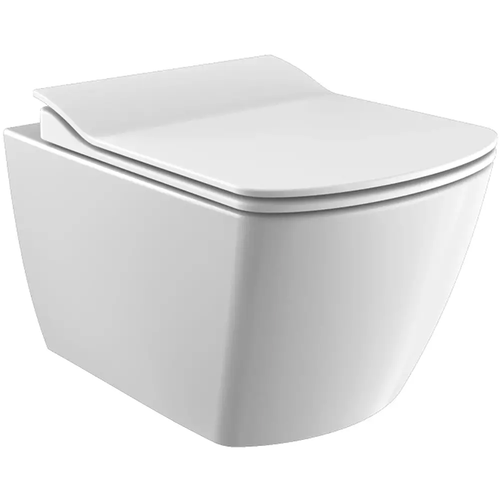 Унитаз подвесной Creavit Elegant EG321-11MB00E-0000 безободковый с крышкой Soft Close KC1103.01.0100E белый мат