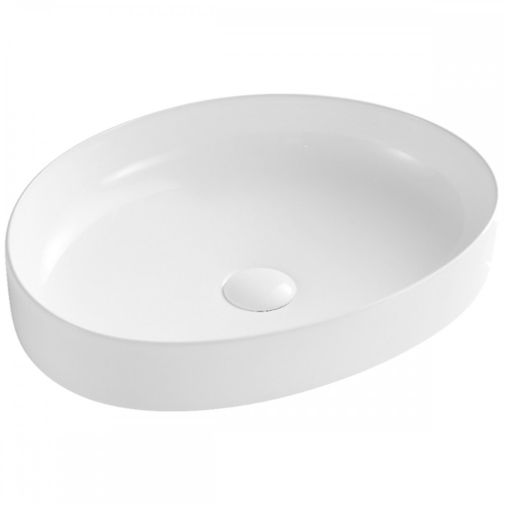 Раковина Devit Flow DFL3310100W 65,5 см для установки на столешницу, без перелива, белая