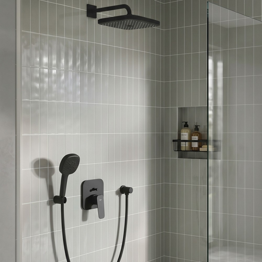 Душевая система скрытого монтажа Grohe Cubeo 1053362430 черный матовый