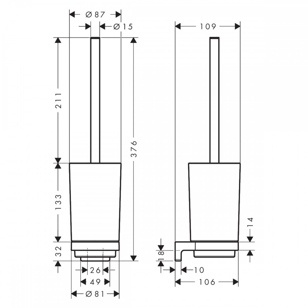 Щетка для унитаза Hansgrohe AddStoris S 41782000 хром